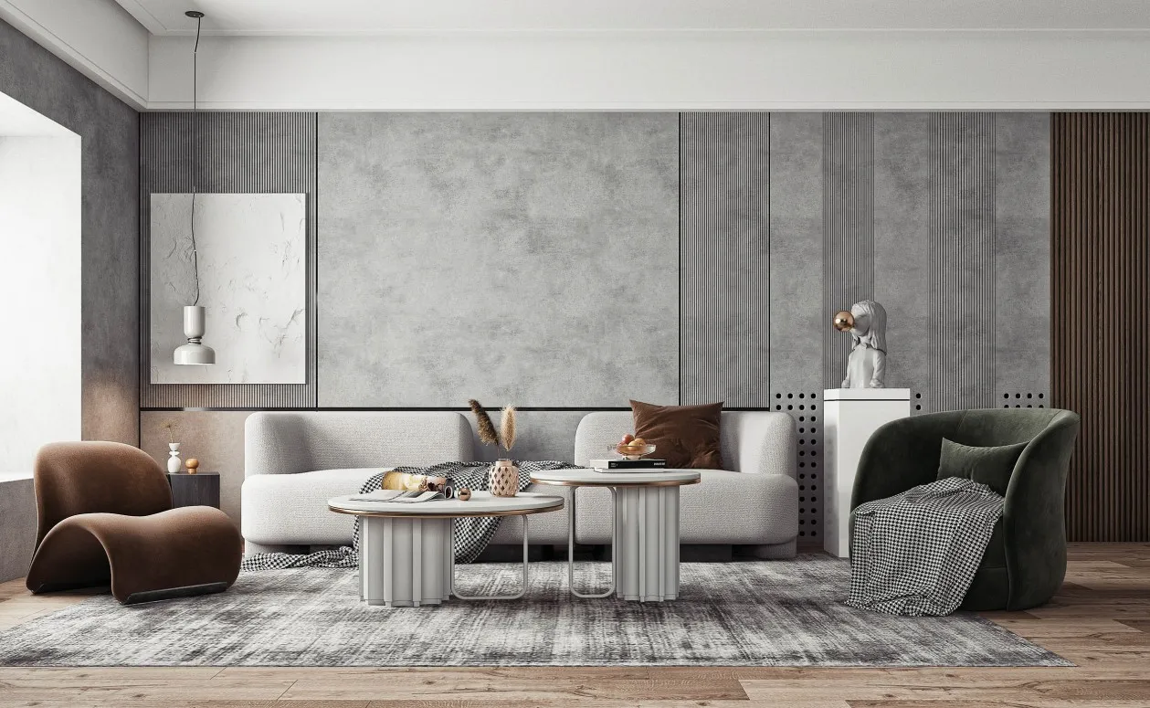 Living Room - Modern Style 3D Scenes - Interior Design - 150