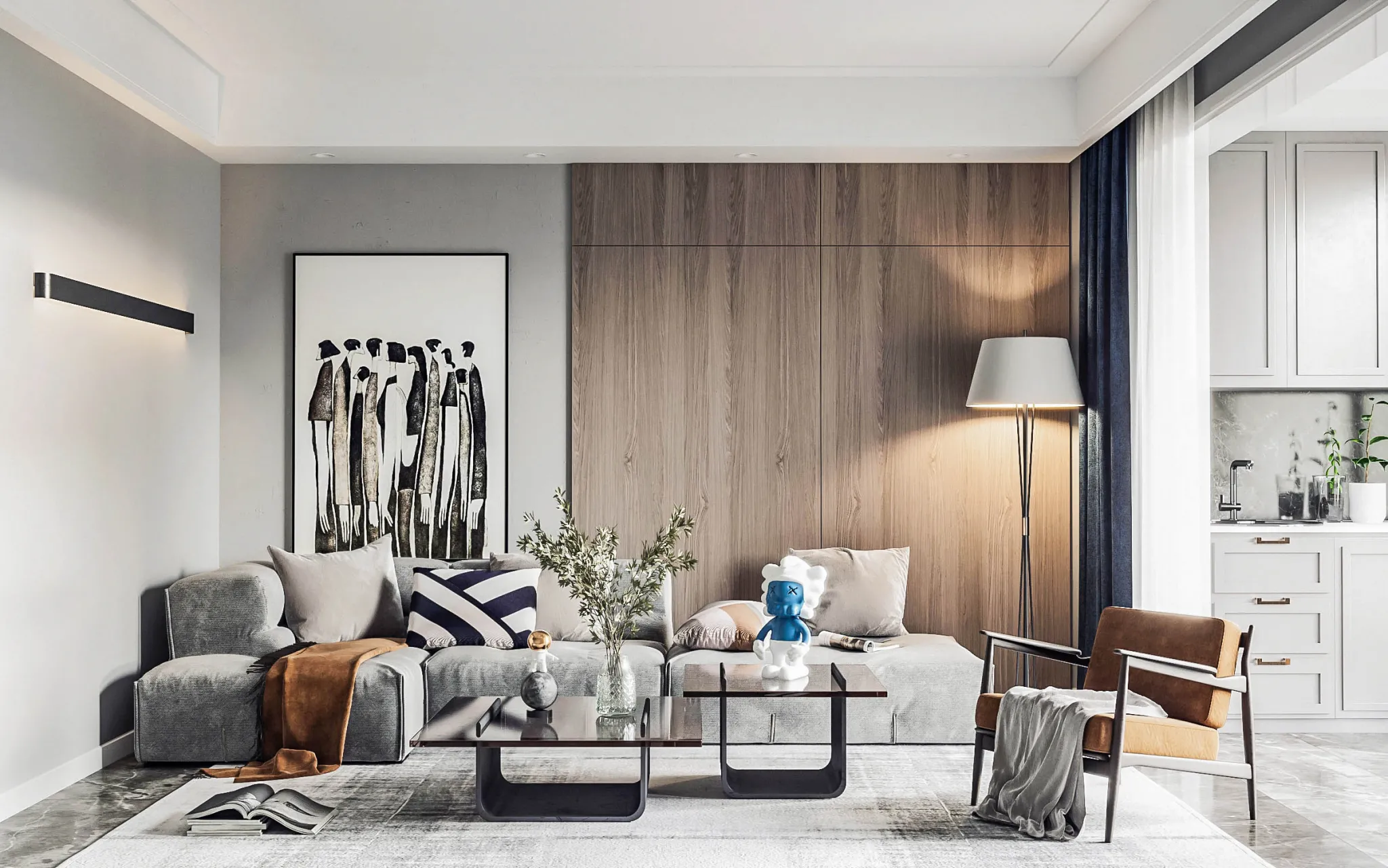 Living Room - Modern Style 3D Scenes - Interior Design - 155