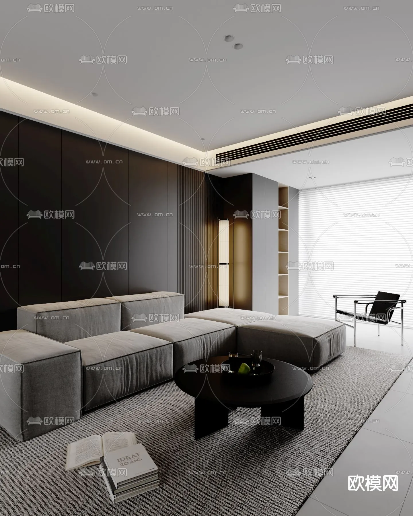 LIVING ROOM - MODERN STYLE - CORONA - 3D MODEL - 1826