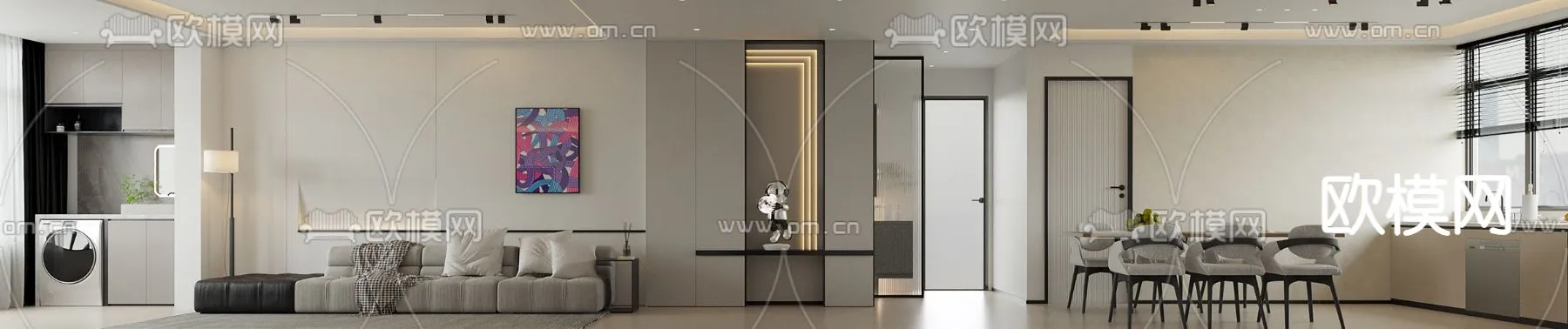 LIVING ROOM - MODERN STYLE - CORONA - 3D MODEL - 1831