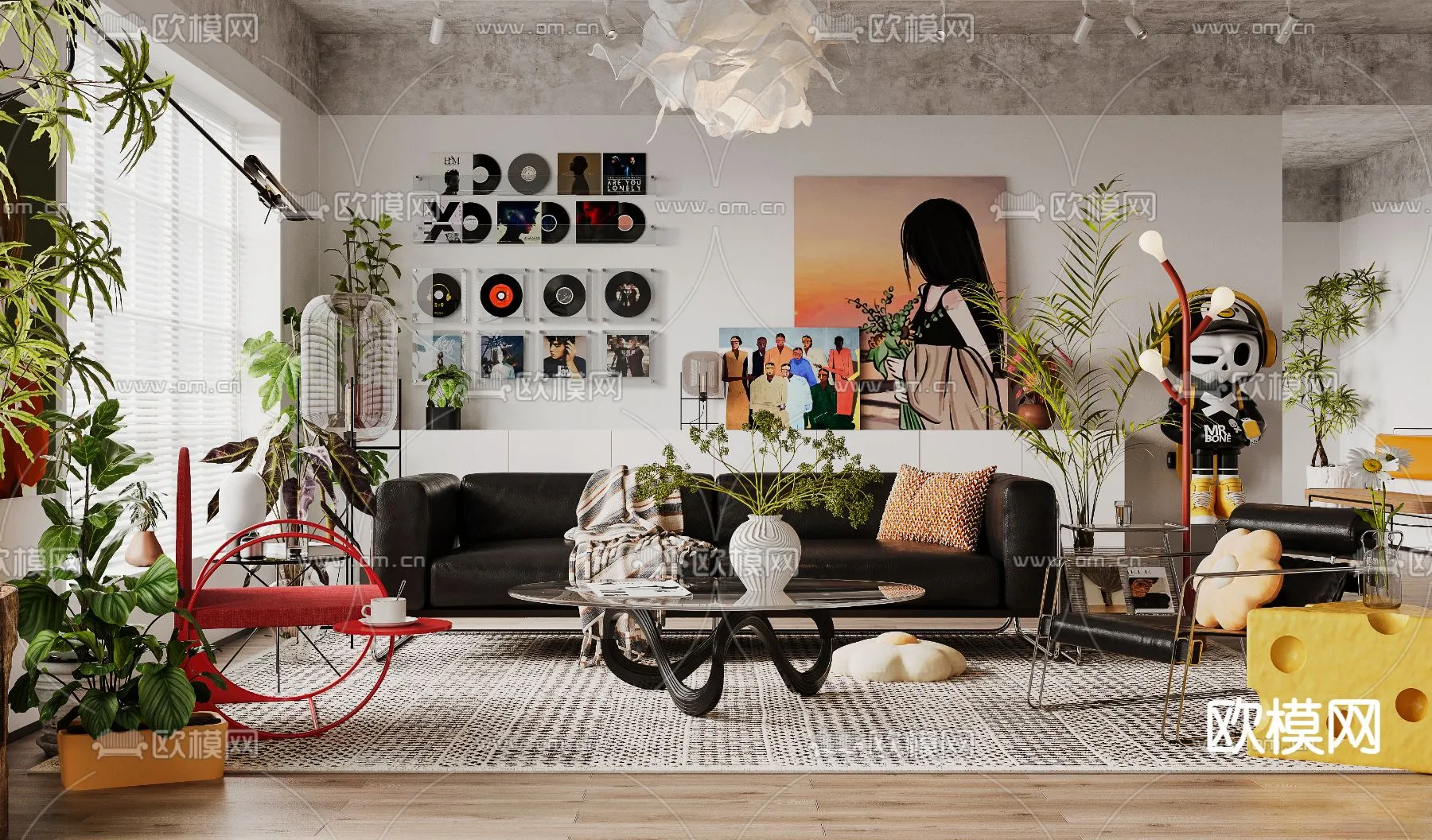 LIVING ROOM - MODERN STYLE - CORONA - 3D MODEL - 1861