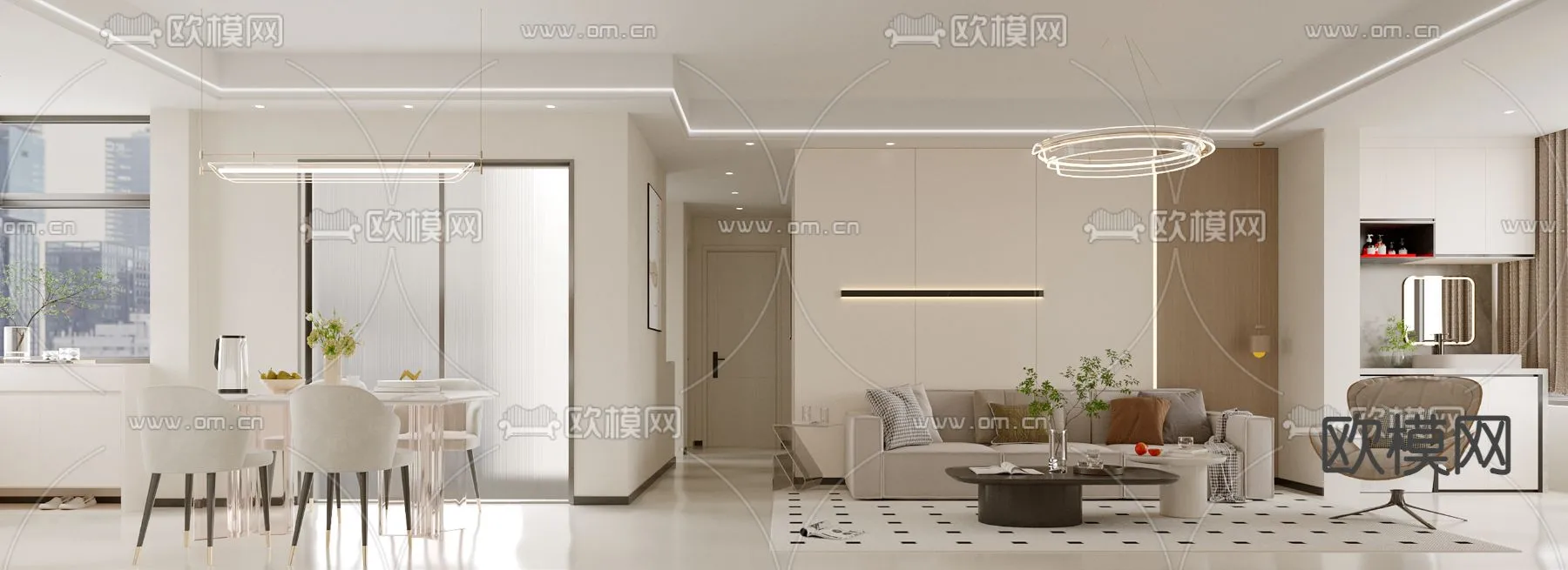 LIVING ROOM - MODERN STYLE - CORONA - 3D MODEL - 1865