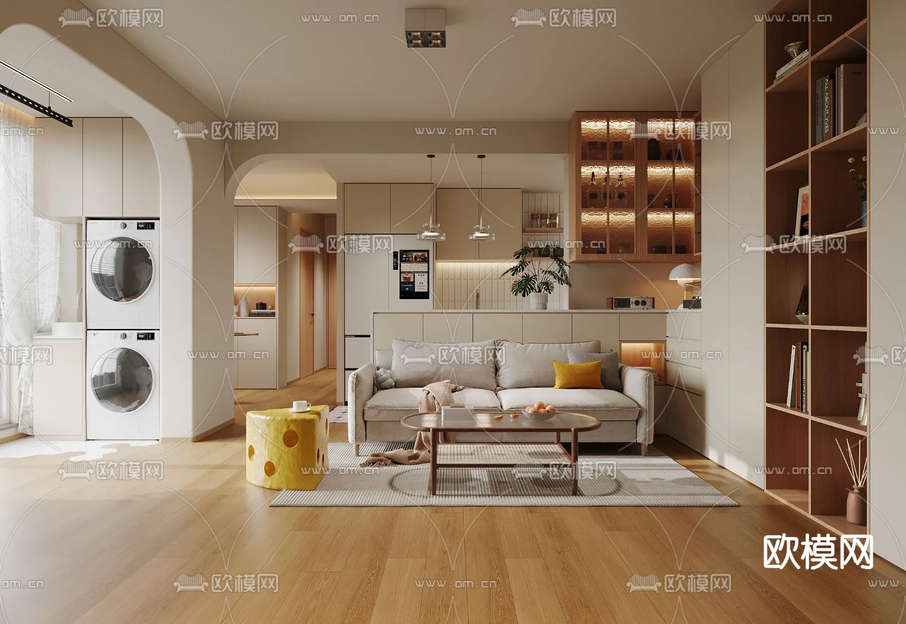 LIVING ROOM - MODERN STYLE - CORONA - 3D MODEL - 1866