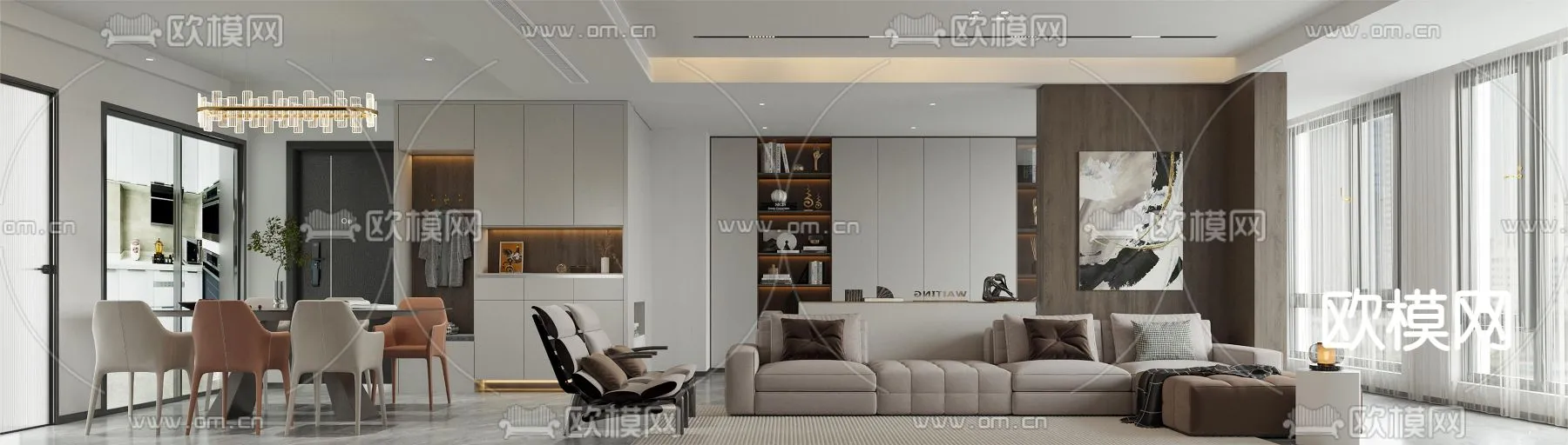 LIVING ROOM - MODERN STYLE - CORONA - 3D MODEL - 1881