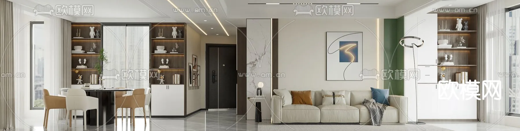 LIVING ROOM - MODERN STYLE - CORONA - 3D MODEL - 1882