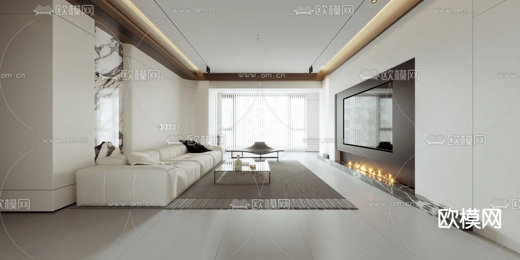 LIVING ROOM - MODERN STYLE - CORONA - 3D MODEL - 1886