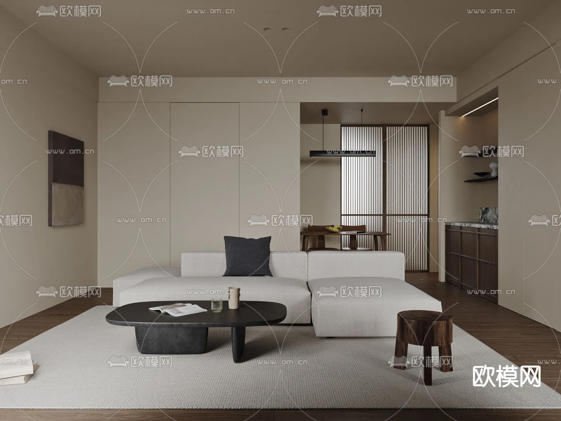 LIVING ROOM - MODERN STYLE - CORONA - 3D MODEL - 1922