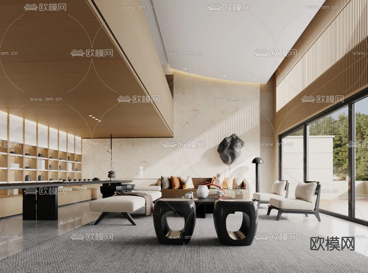 LIVING ROOM - MODERN STYLE - CORONA - 3D MODEL - 1937