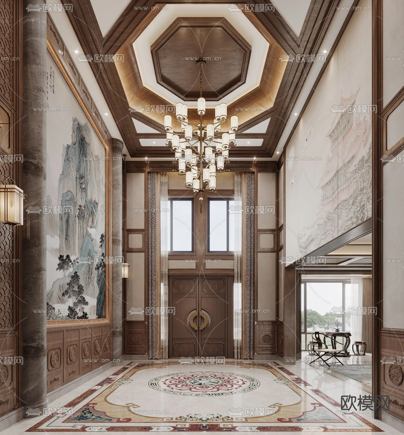 LIVING ROOM - MODERN STYLE - CORONA - 3D MODEL - 1943