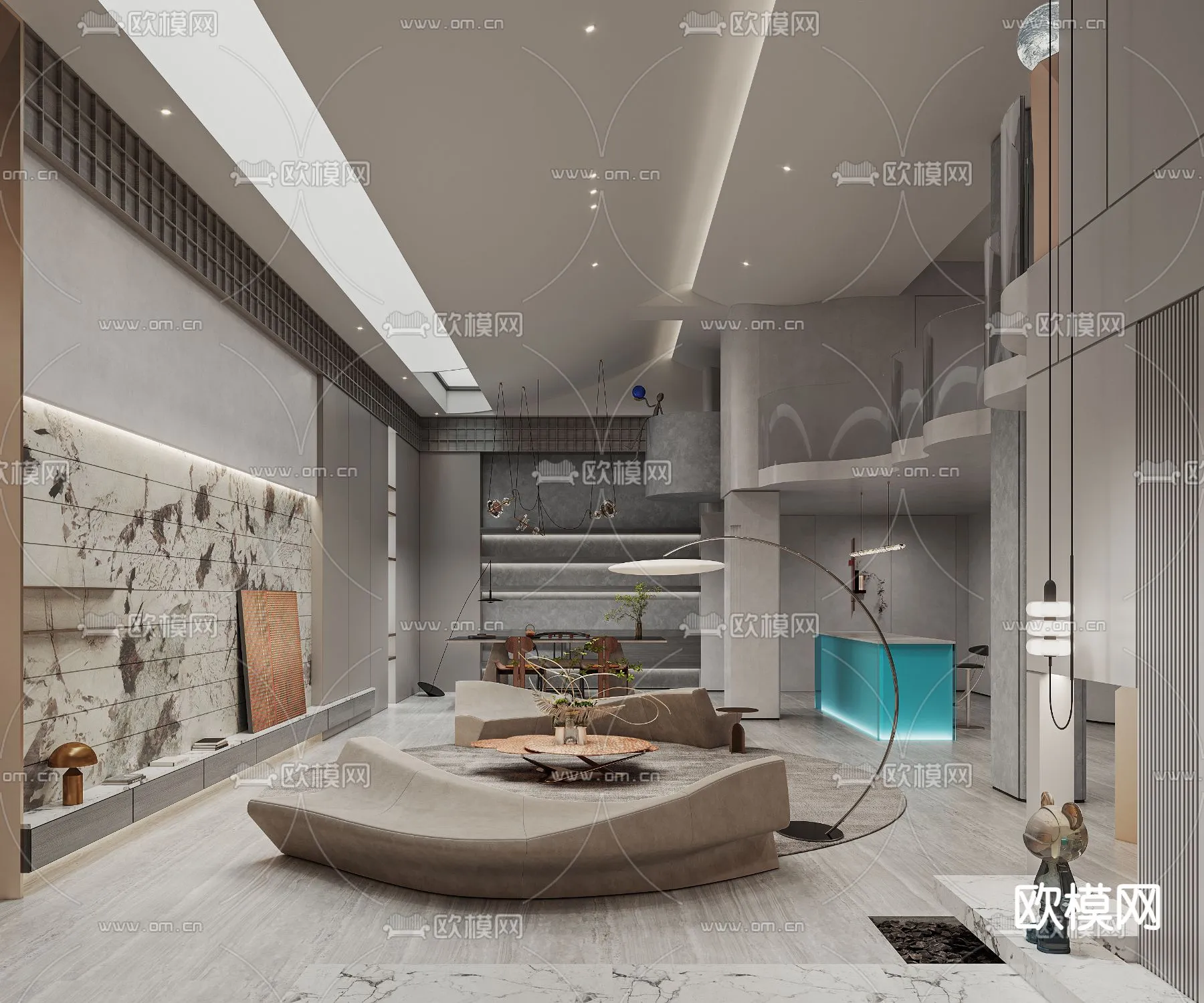 LIVING ROOM - MODERN STYLE - CORONA - 3D MODEL - 1948