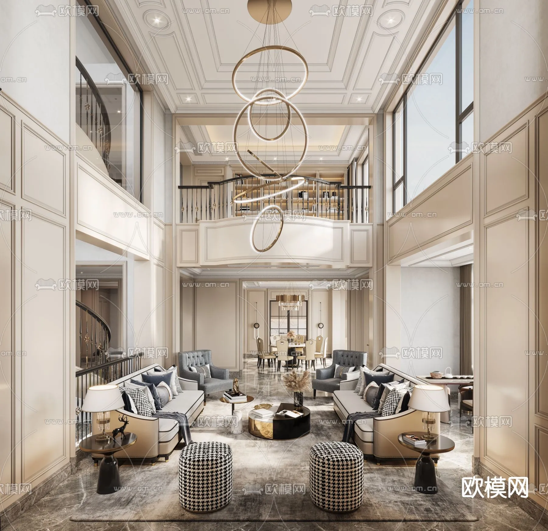 LIVING ROOM - MODERN STYLE - CORONA - 3D MODEL - 1961