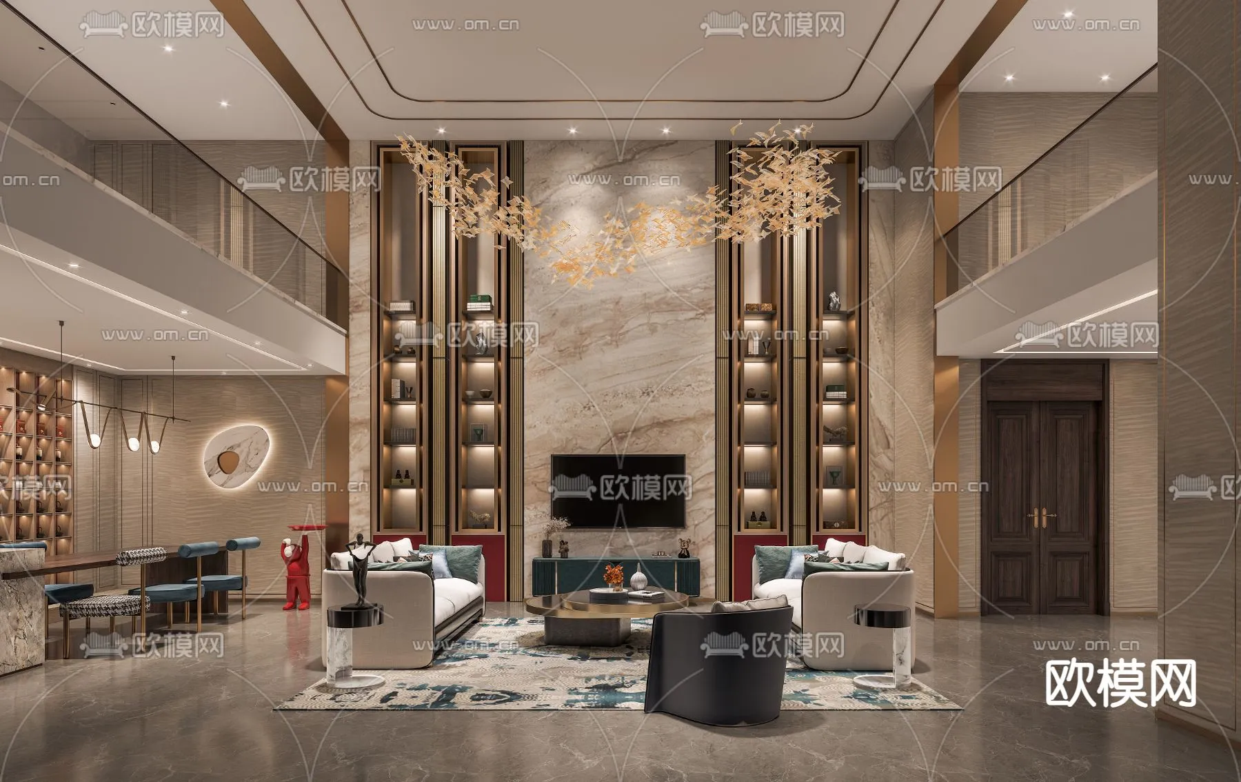 LIVING ROOM - MODERN STYLE - CORONA - 3D MODEL - 1962