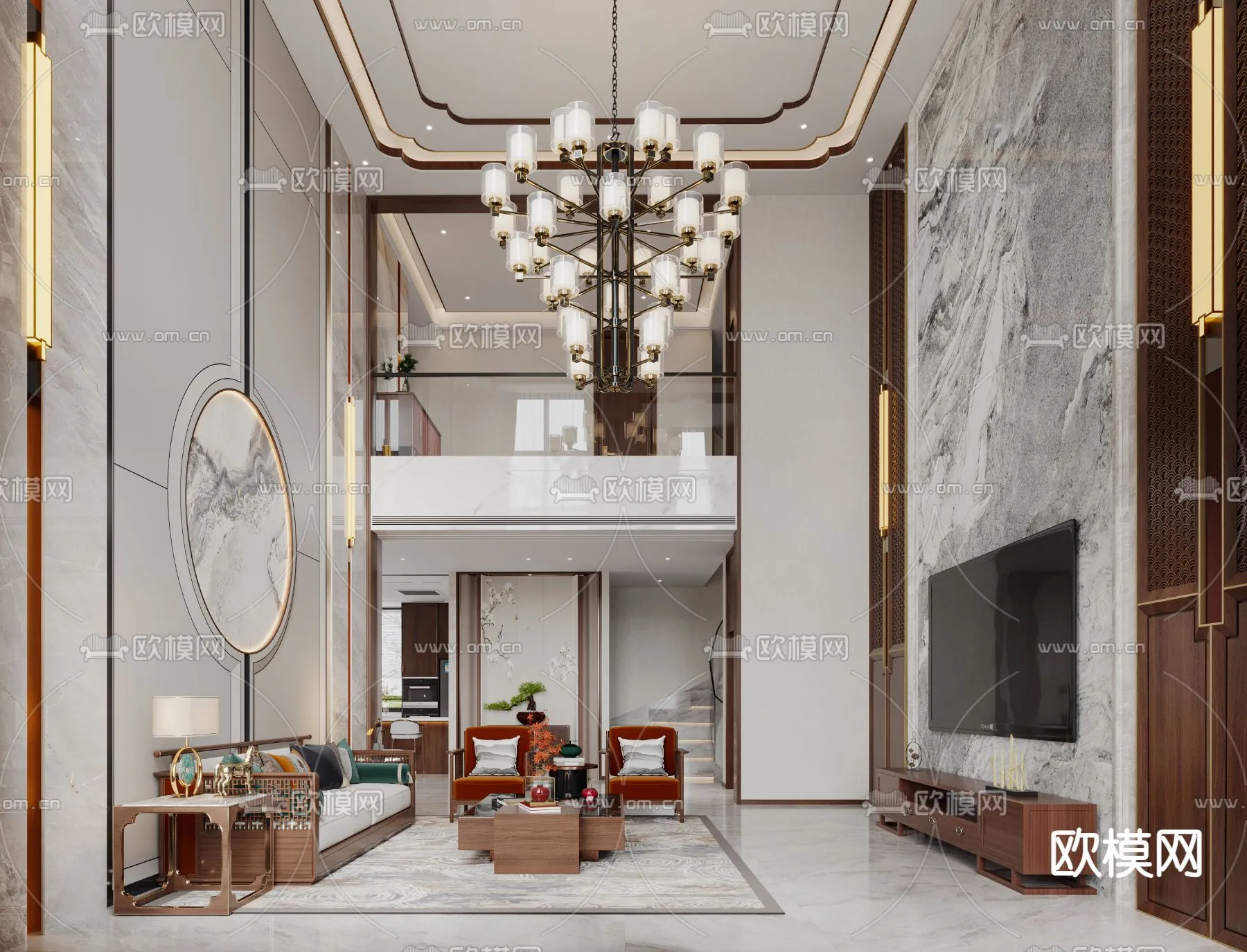 LIVING ROOM - MODERN STYLE - CORONA - 3D MODEL - 1970