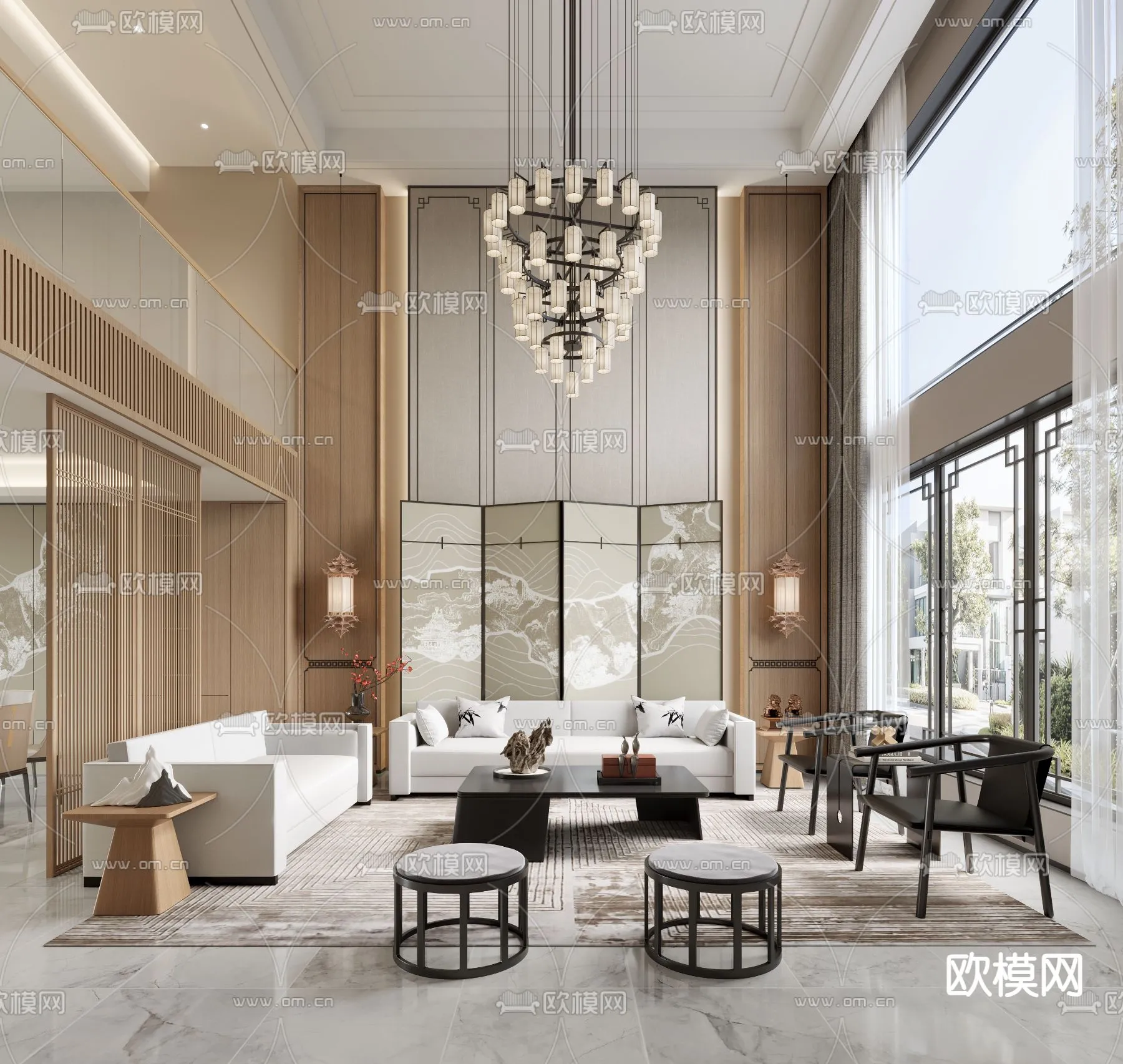 LIVING ROOM - MODERN STYLE - CORONA - 3D MODEL - 1975