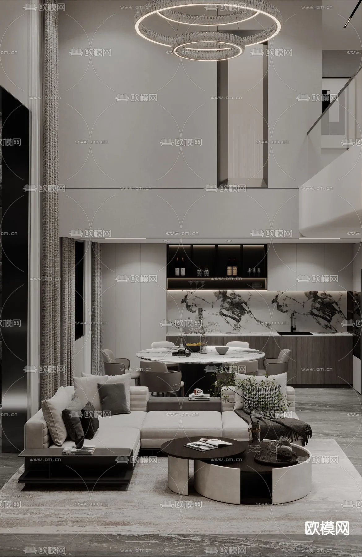 LIVING ROOM - MODERN STYLE - CORONA - 3D MODEL - 1979