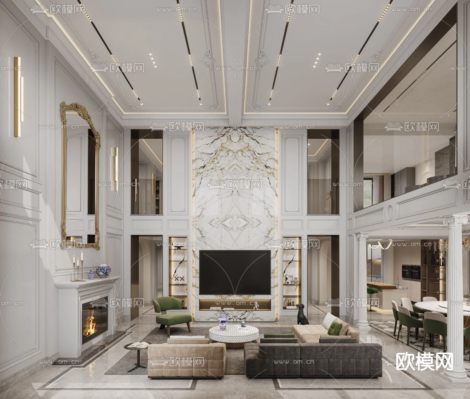 LIVING ROOM - MODERN STYLE - CORONA - 3D MODEL - 1985