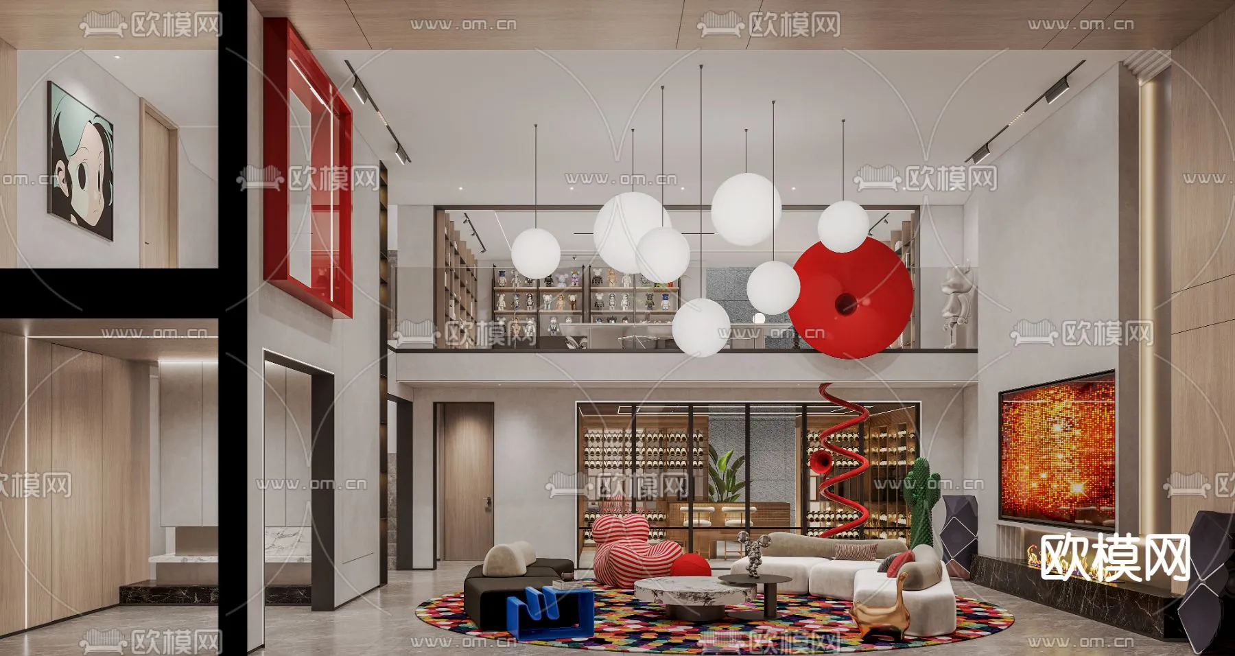 LIVING ROOM - MODERN STYLE - CORONA - 3D MODEL - 1986