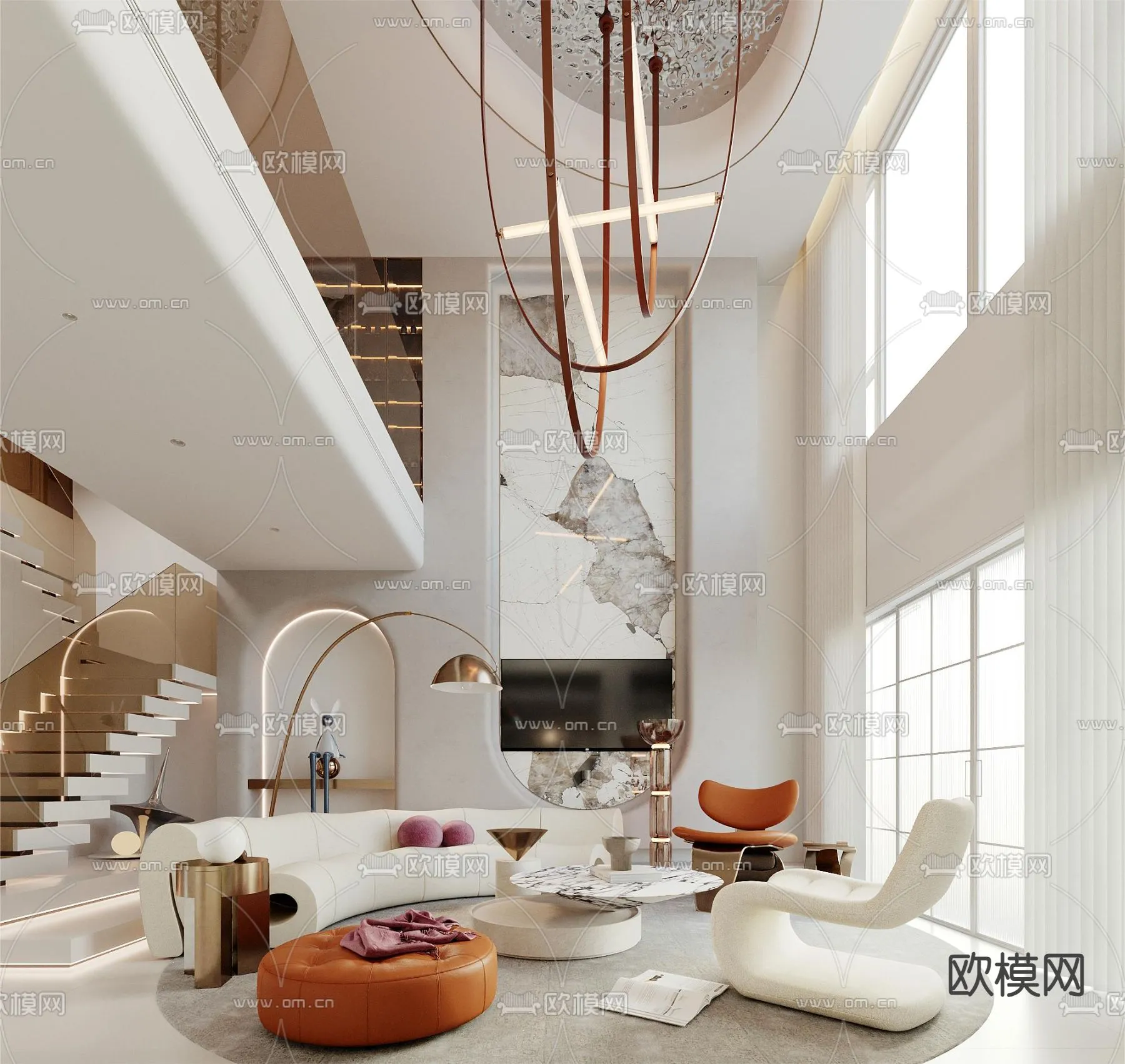 LIVING ROOM - MODERN STYLE - CORONA - 3D MODEL - 1987