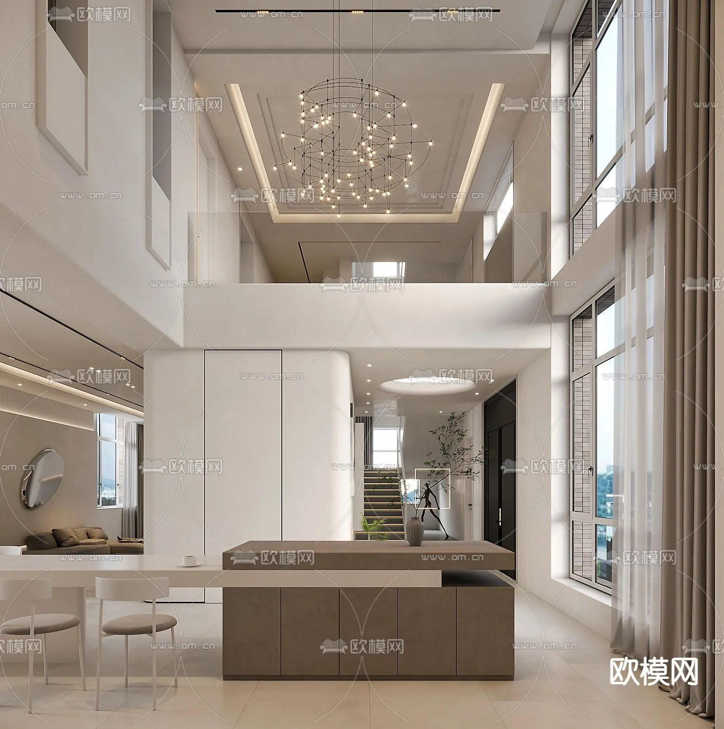 LIVING ROOM - MODERN STYLE - CORONA - 3D MODEL - 1994