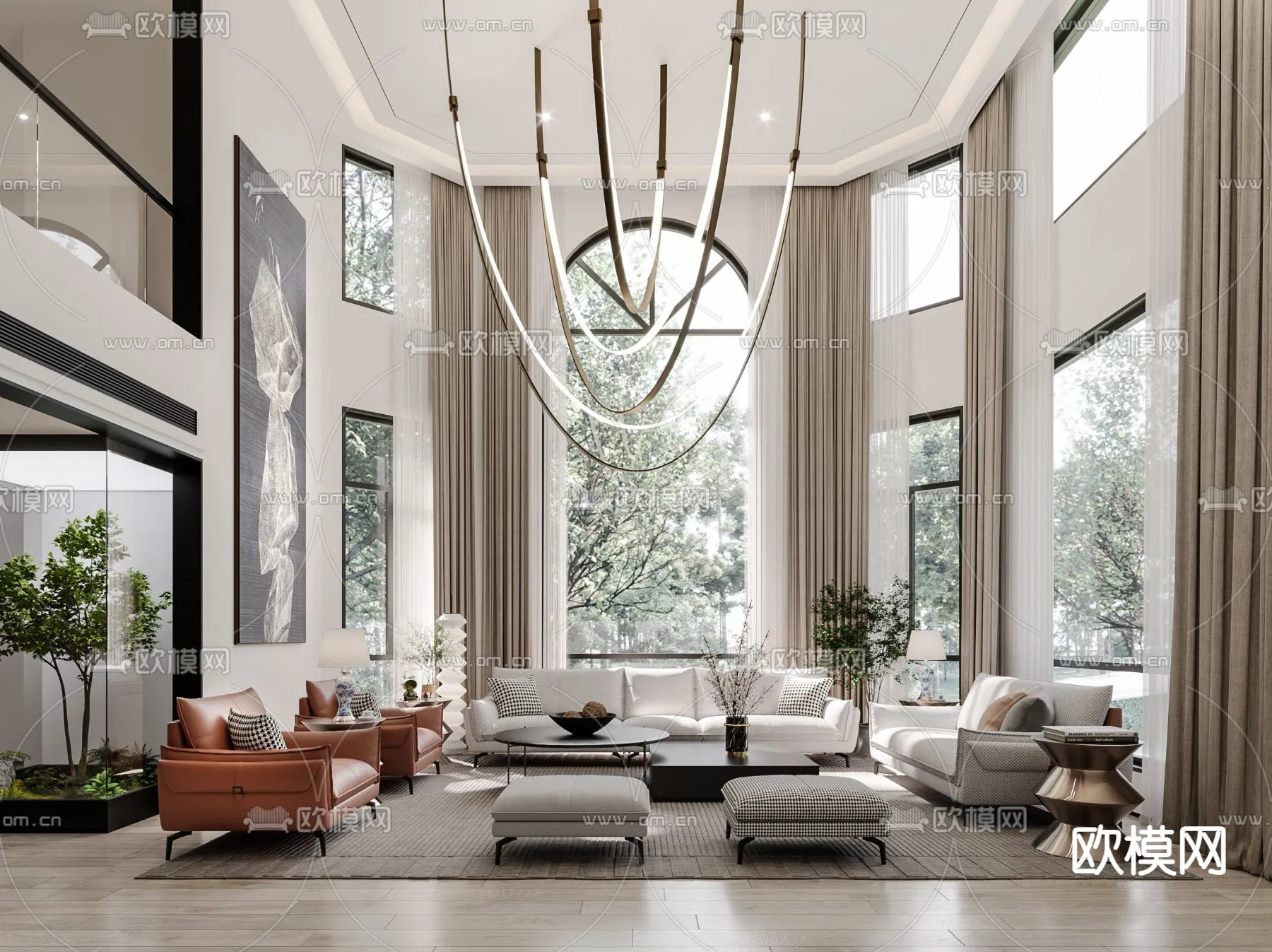 LIVING ROOM - MODERN STYLE - CORONA - 3D MODEL - 2001