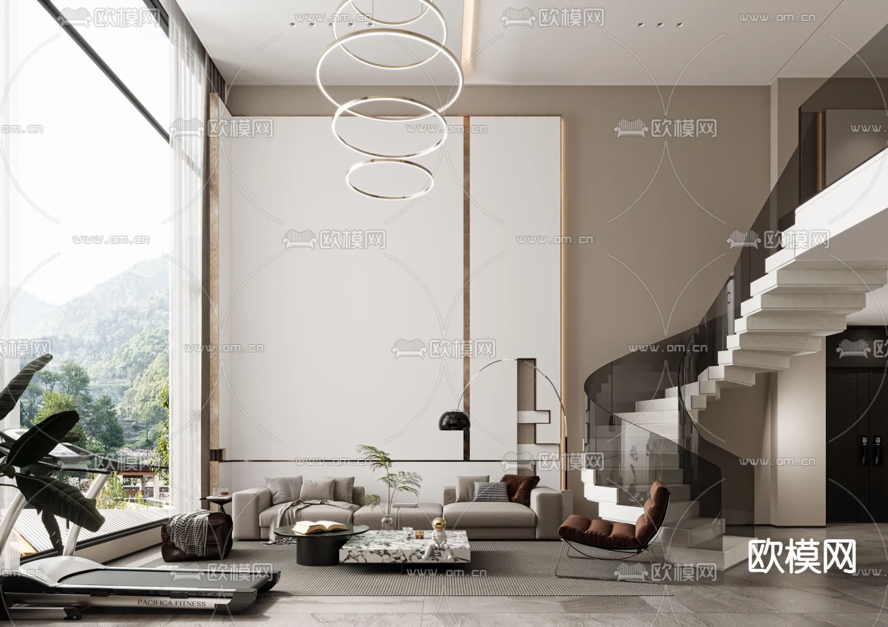 LIVING ROOM - MODERN STYLE - CORONA - 3D MODEL - 2006