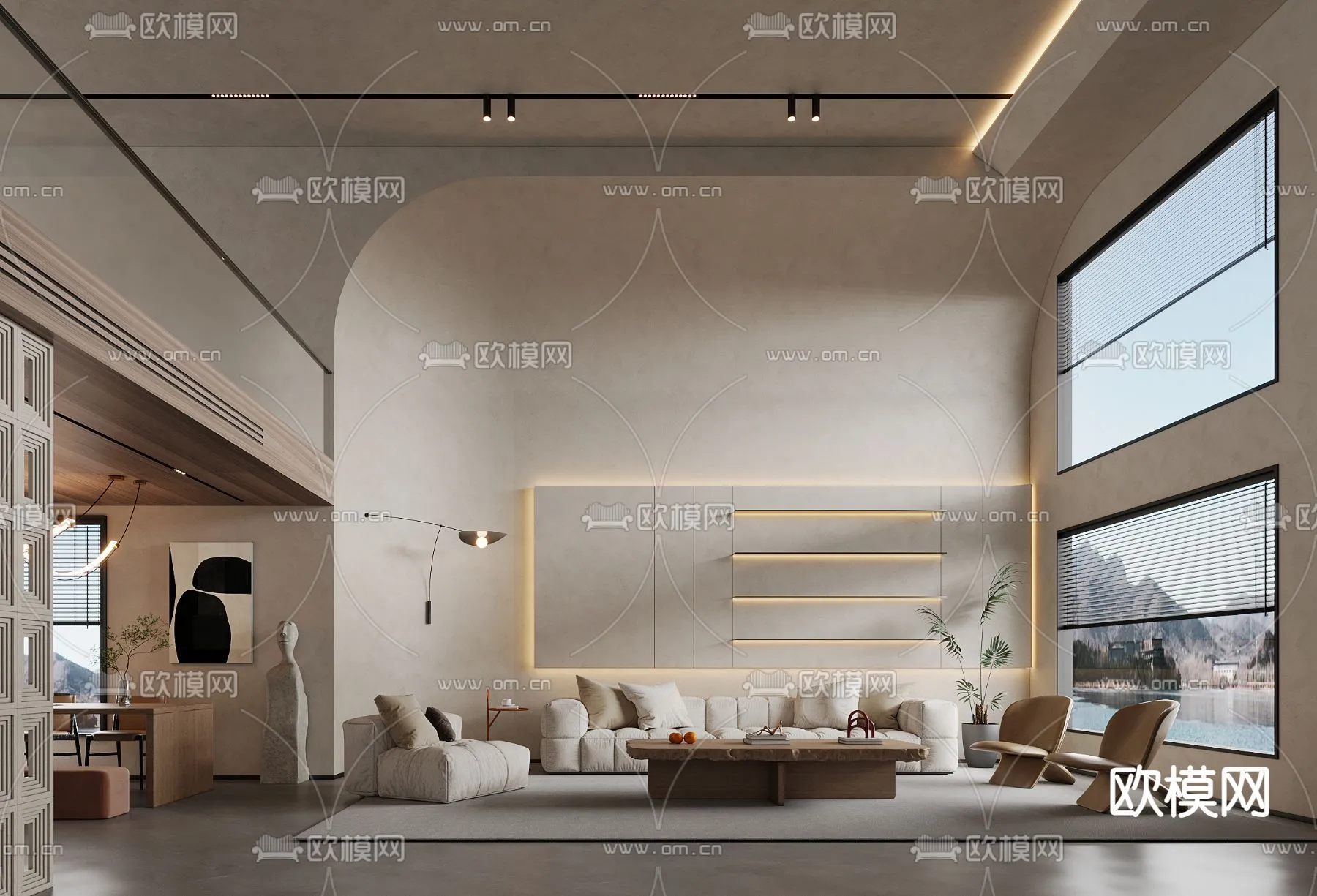 LIVING ROOM - MODERN STYLE - CORONA - 3D MODEL - 2009