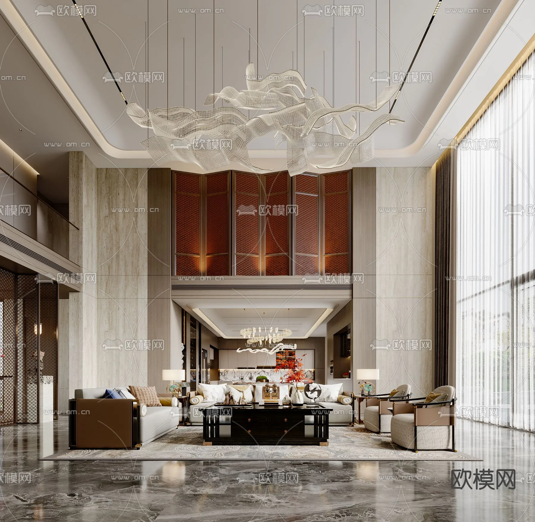 LIVING ROOM - MODERN STYLE - CORONA - 3D MODEL - 2012