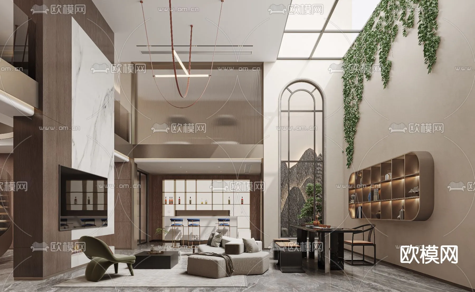 LIVING ROOM - MODERN STYLE - CORONA - 3D MODEL - 2038