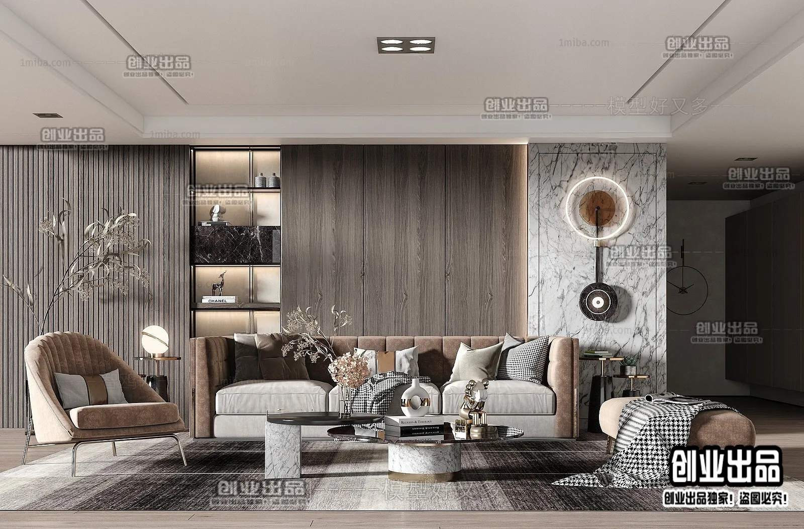 Living Room - Modern Style Interior 3D Scenes - 101