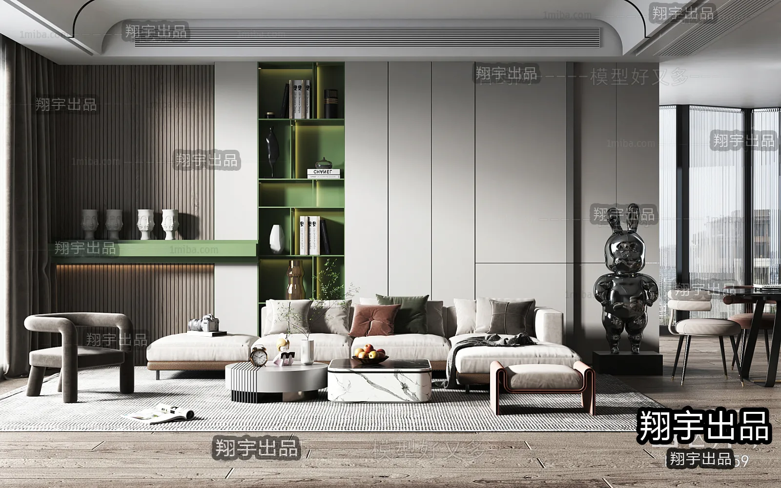 Living Room - Modern Style Interior 3D Scenes - 124