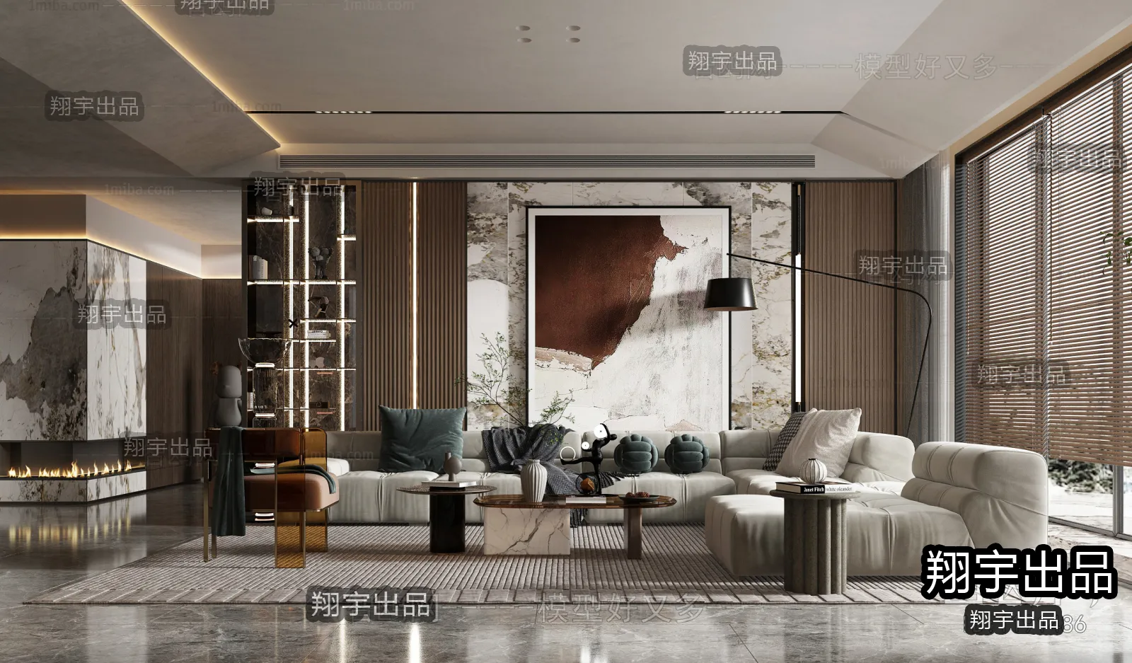 Living Room - Modern Style Interior 3D Scenes - 133