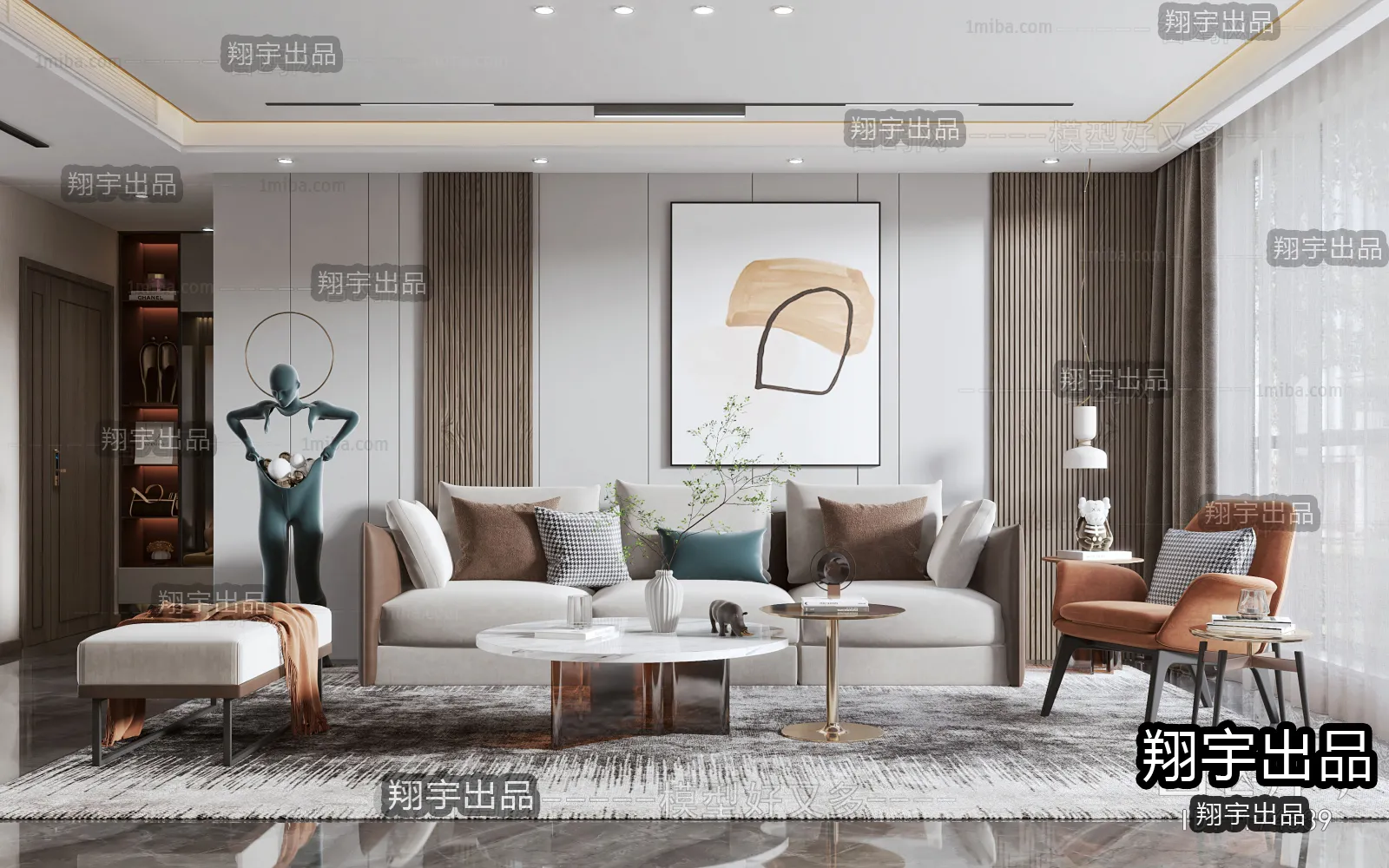 Living Room - Modern Style Interior 3D Scenes - 143