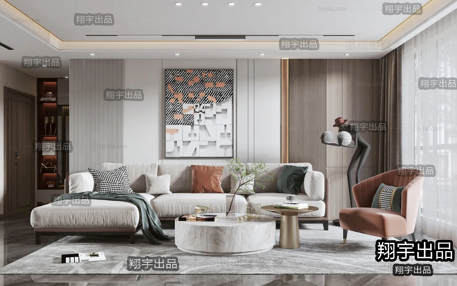 Living Room - Modern Style Interior 3D Scenes - 144