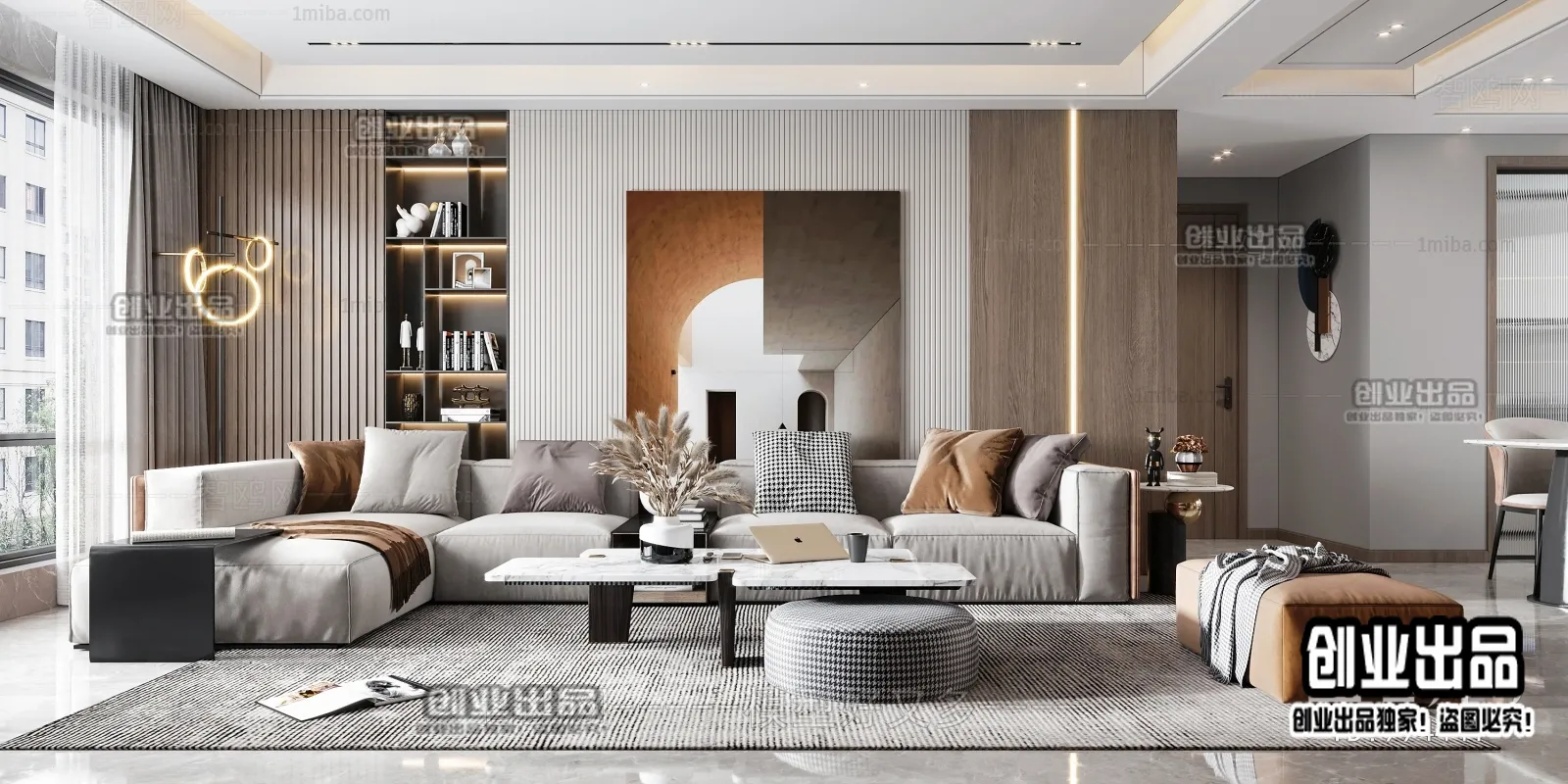 Living Room - Modern Style Interior 3D Scenes - 148