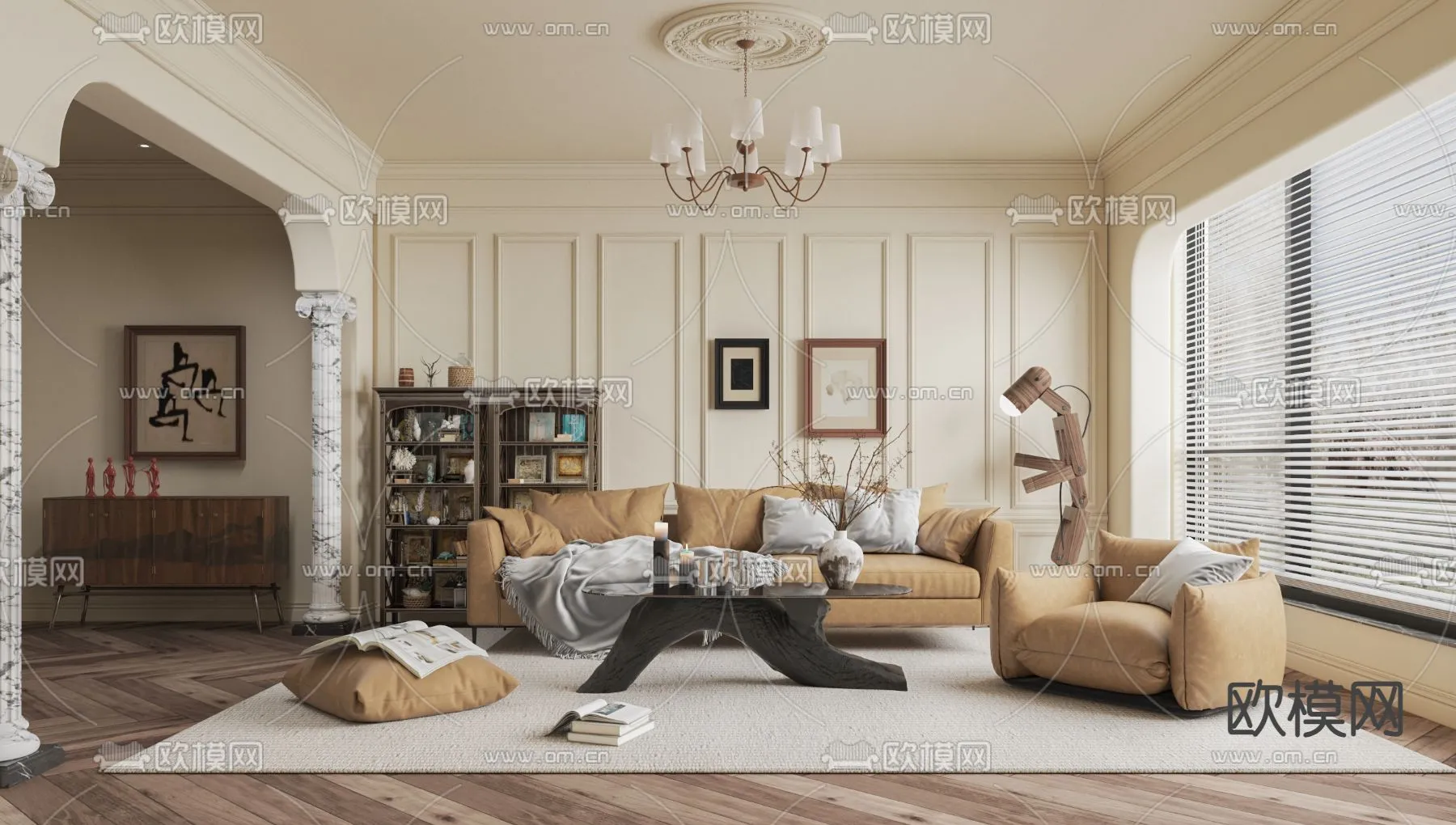 LIVING ROOM - MODERN STYLE - VRAY / CORONA - 3D MODEL - 1832