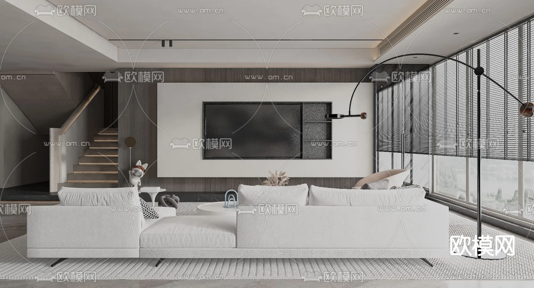 LIVING ROOM - MODERN STYLE - VRAY / CORONA - 3D MODEL - 1854
