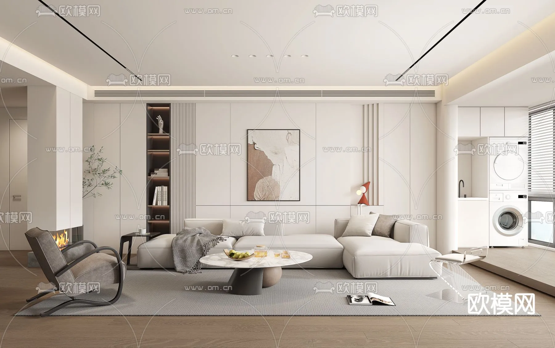 LIVING ROOM - MODERN STYLE - VRAY / CORONA - 3D MODEL - 1859