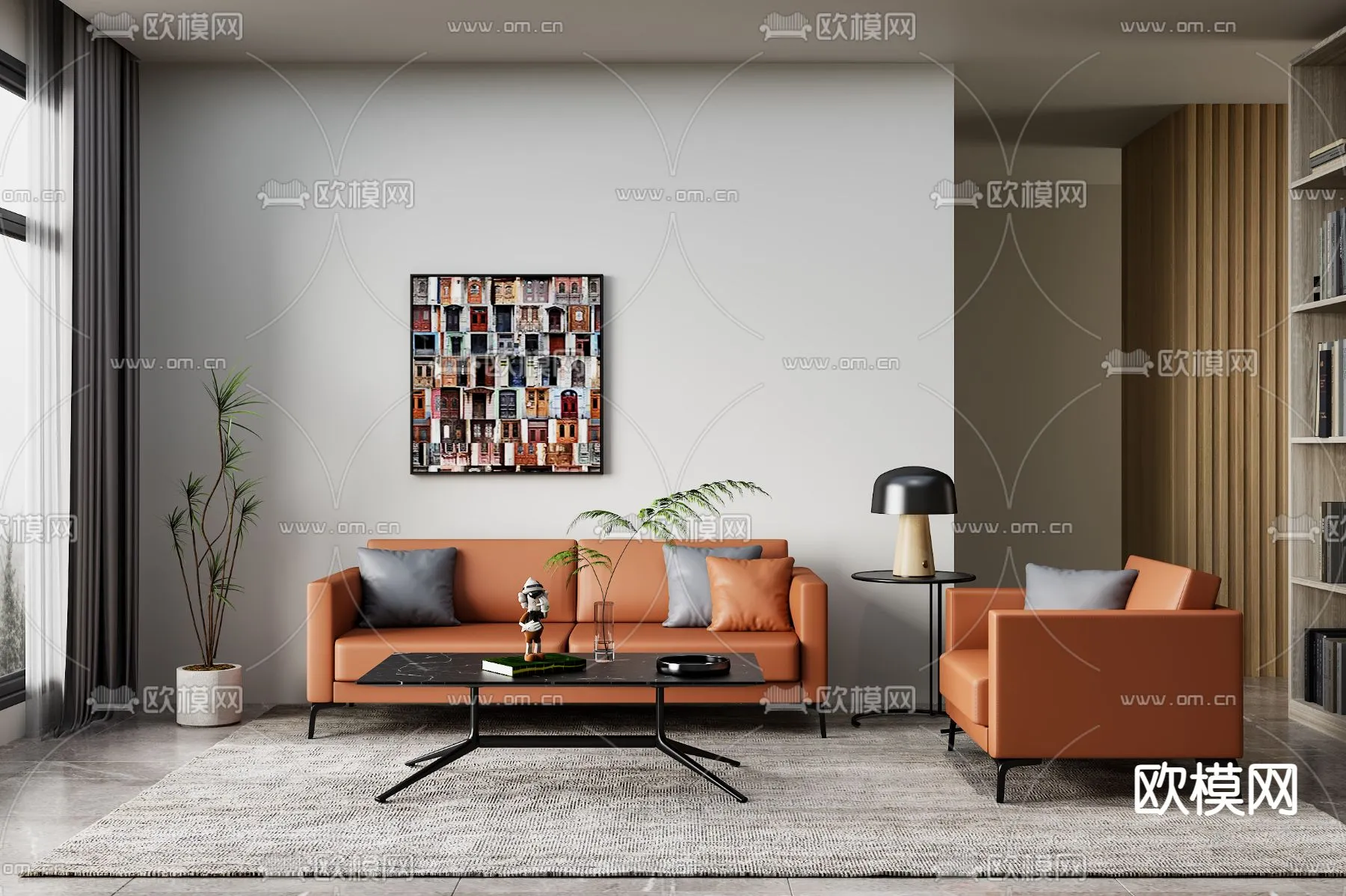 LIVING ROOM - MODERN STYLE - VRAY / CORONA - 3D MODEL - 1862