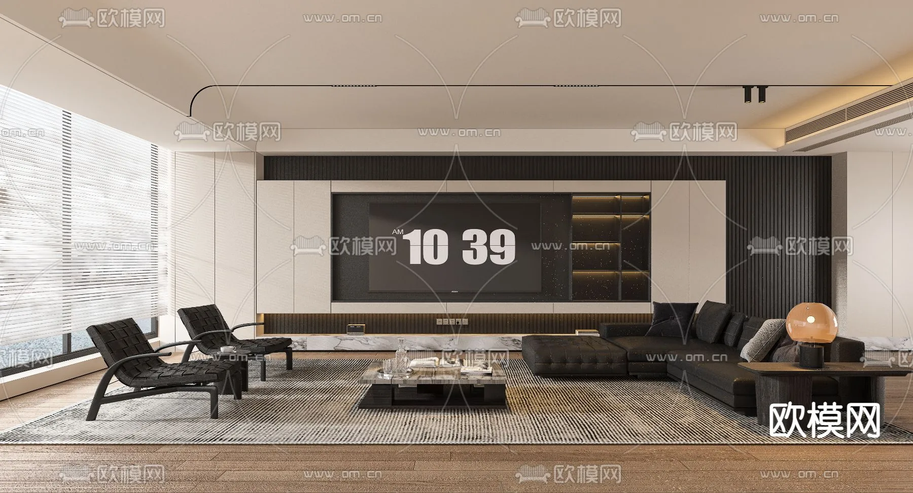 LIVING ROOM - MODERN STYLE - VRAY / CORONA - 3D MODEL - 1870