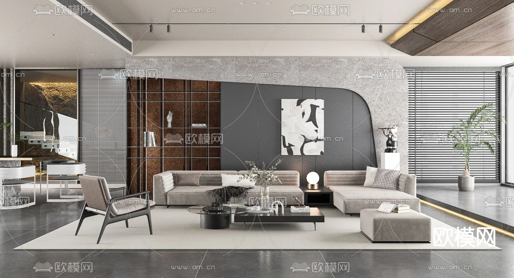 LIVING ROOM - MODERN STYLE - VRAY / CORONA - 3D MODEL - 1871