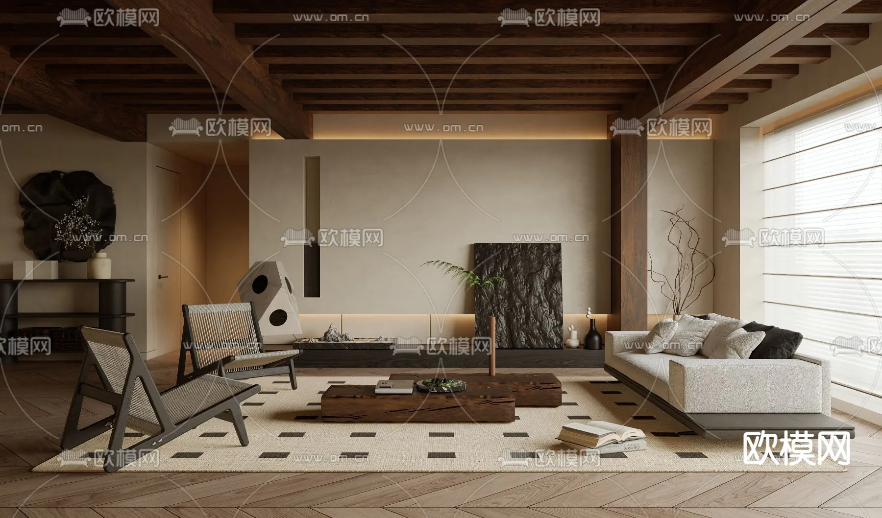 LIVING ROOM - MODERN STYLE - VRAY / CORONA - 3D MODEL - 1900