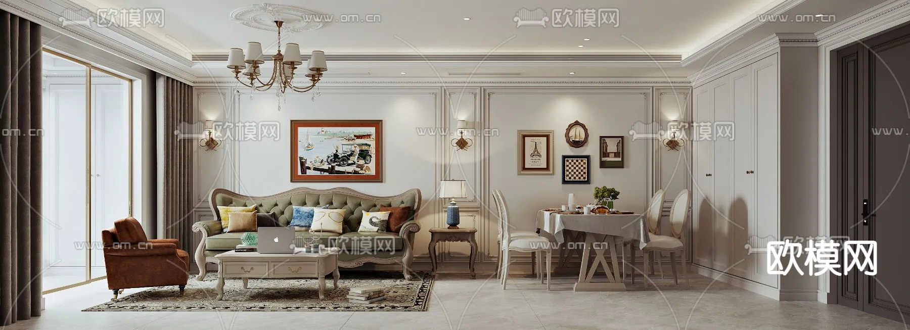 LIVING ROOM - MODERN STYLE - VRAY / CORONA - 3D MODEL - 1920