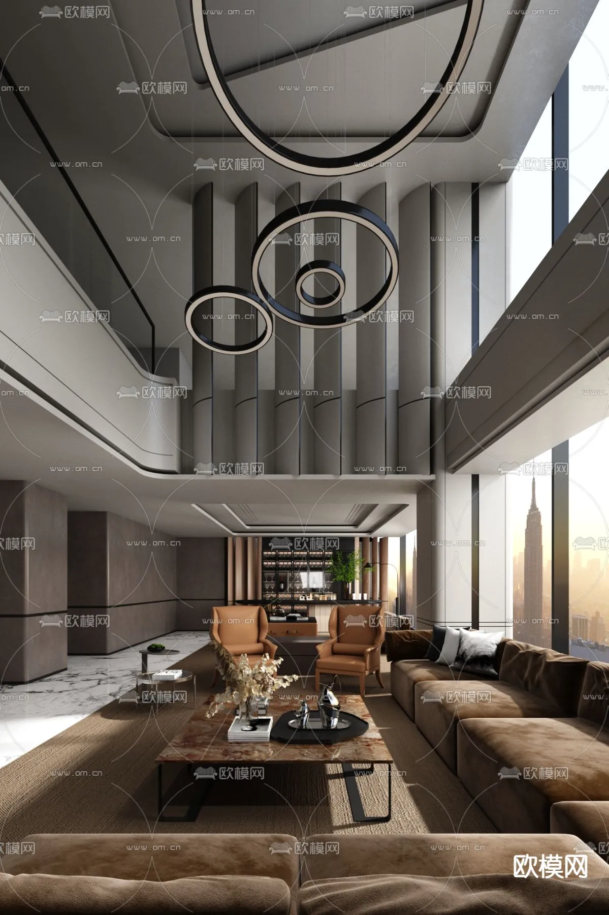 LIVING ROOM - MODERN STYLE - VRAY / CORONA - 3D MODEL - 1928