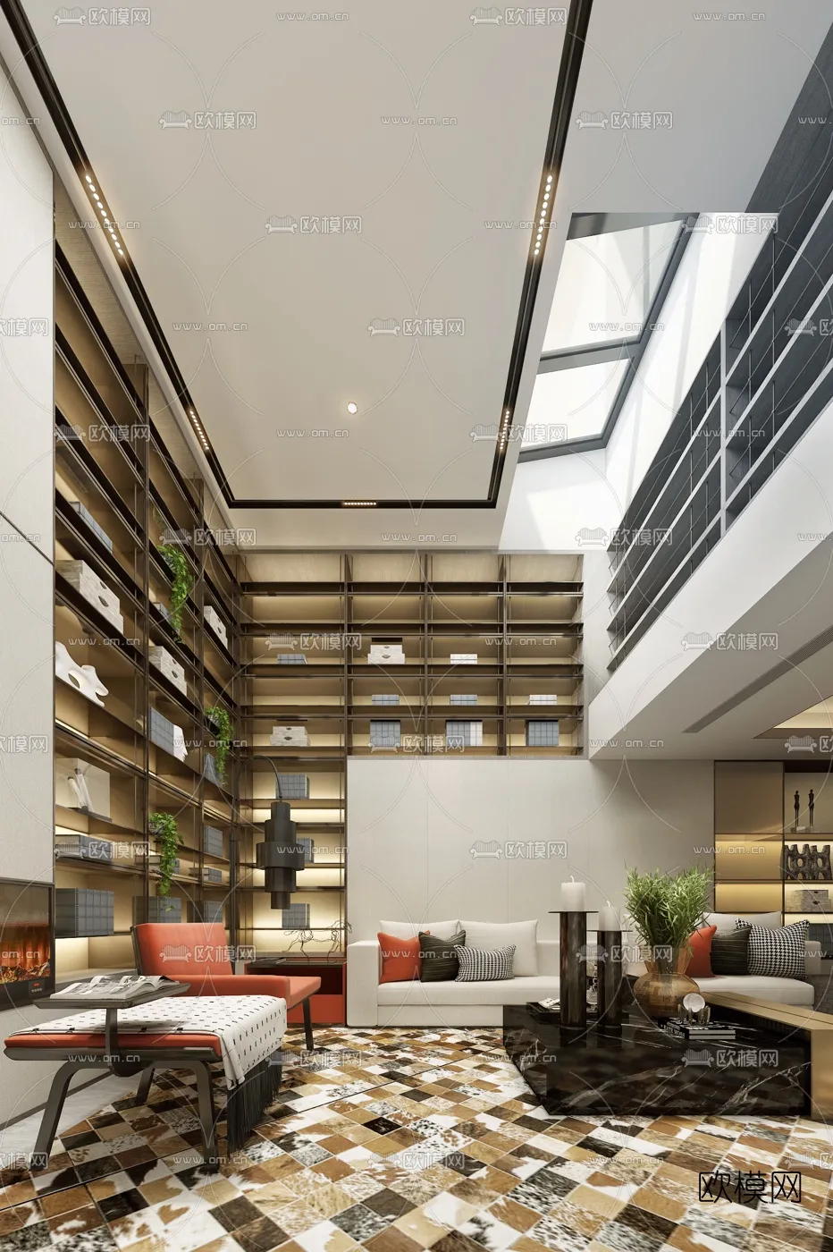 LIVING ROOM - MODERN STYLE - VRAY / CORONA - 3D MODEL - 1929