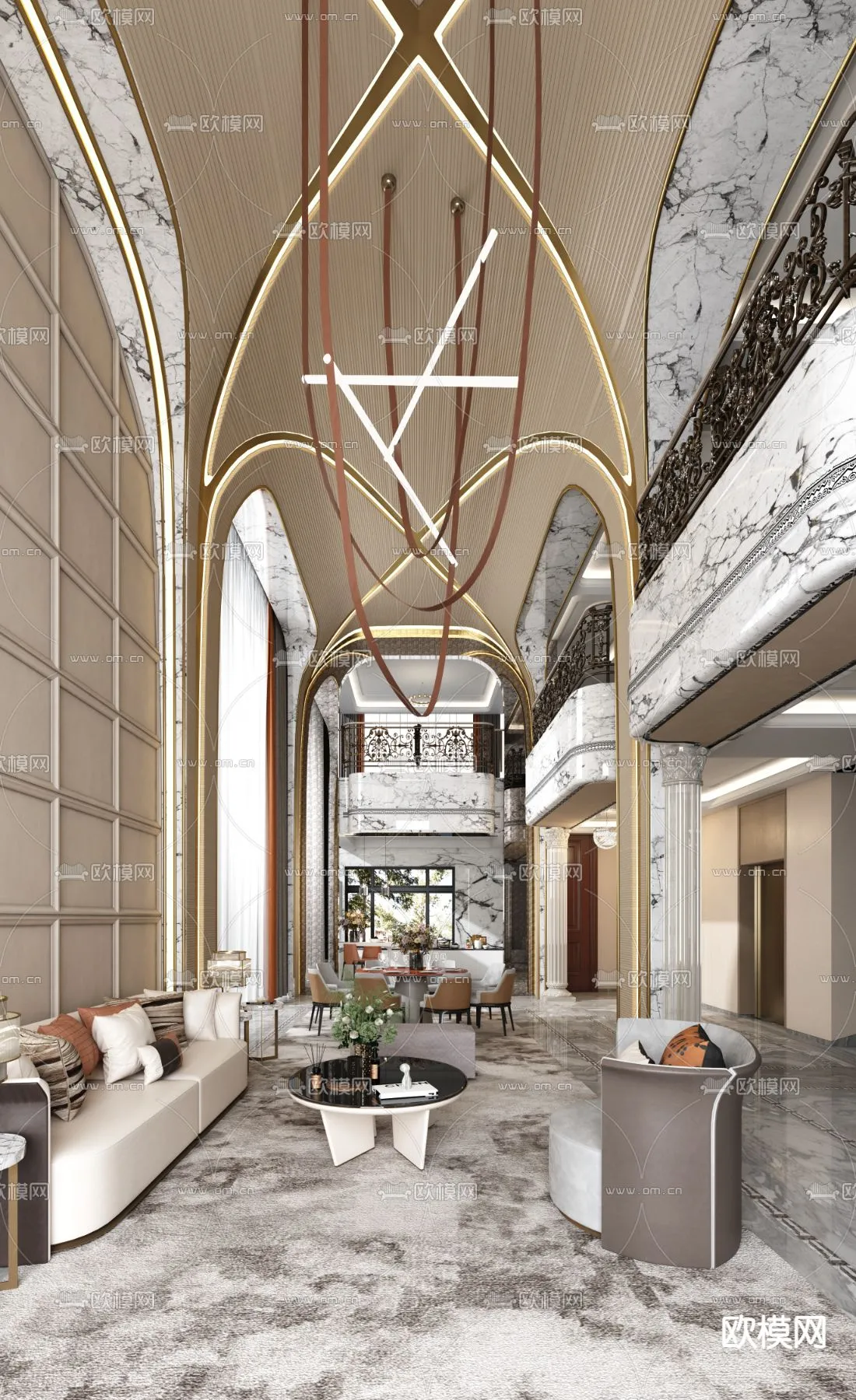 LIVING ROOM - MODERN STYLE - VRAY / CORONA - 3D MODEL - 1931