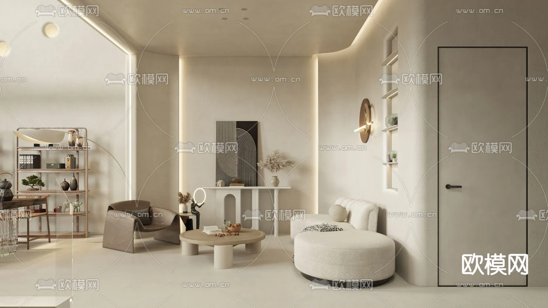 LIVING ROOM - MODERN STYLE - VRAY / CORONA - 3D MODEL - 1936