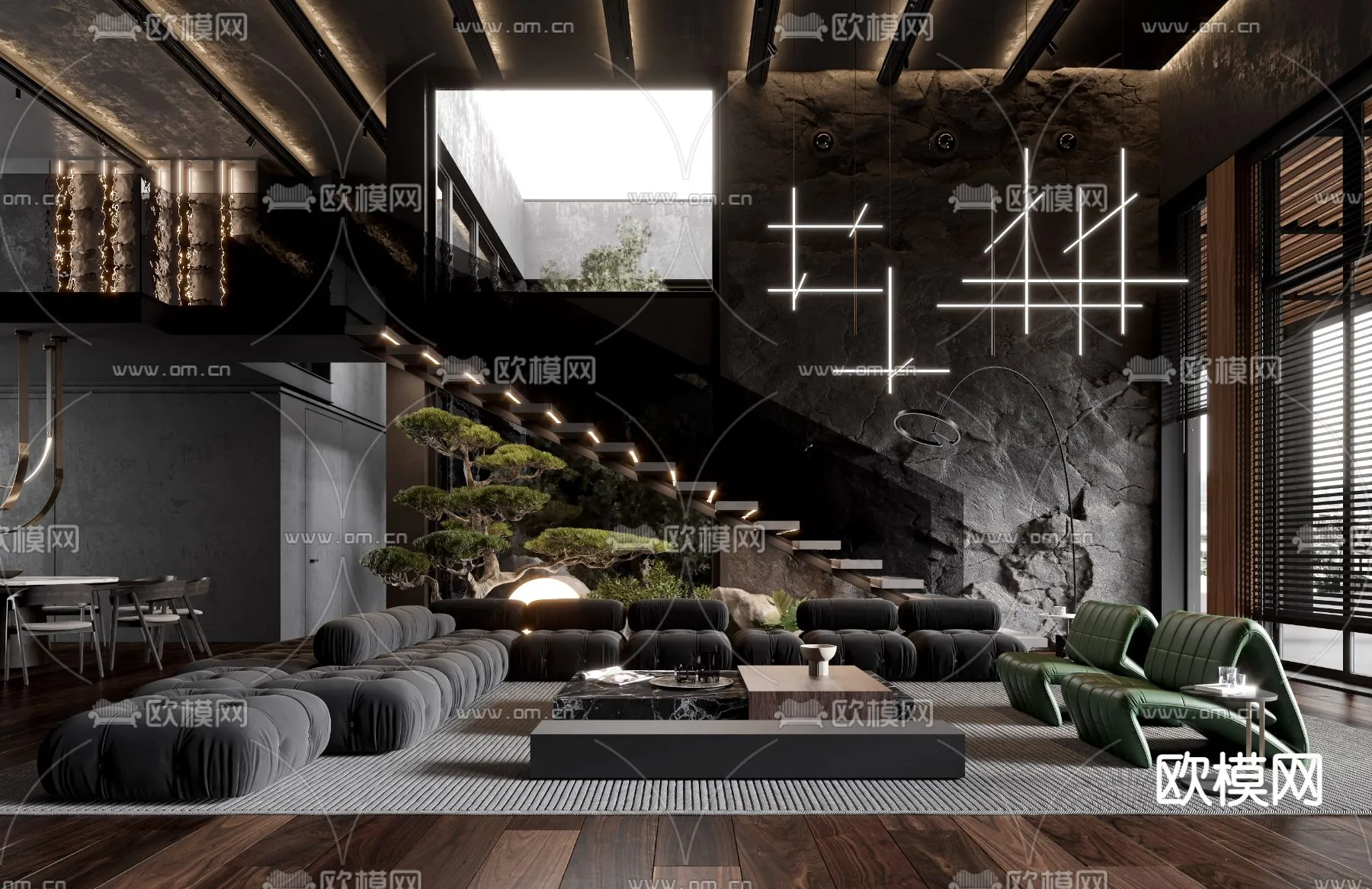 LIVING ROOM - MODERN STYLE - VRAY / CORONA - 3D MODEL - 1939