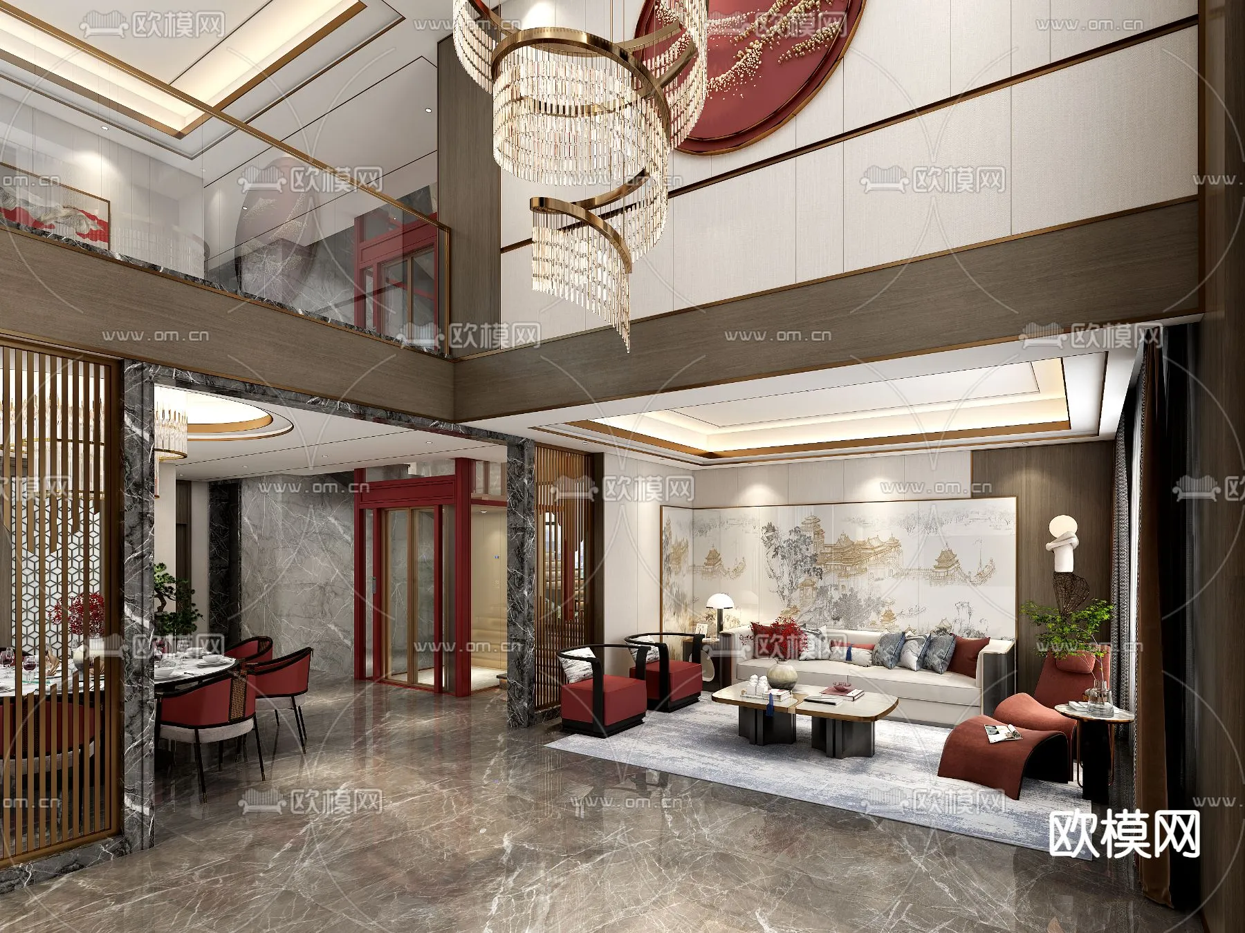 LIVING ROOM - MODERN STYLE - VRAY / CORONA - 3D MODEL - 1947