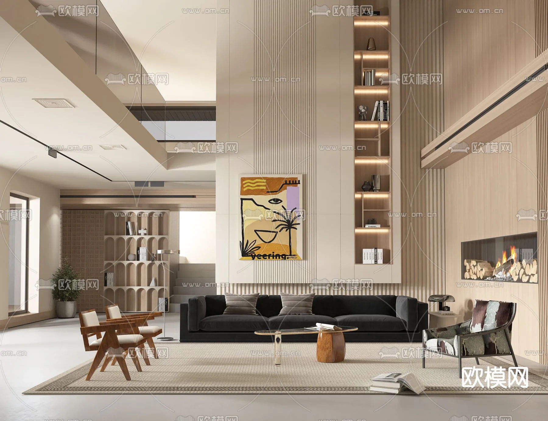 LIVING ROOM - MODERN STYLE - VRAY / CORONA - 3D MODEL - 1953