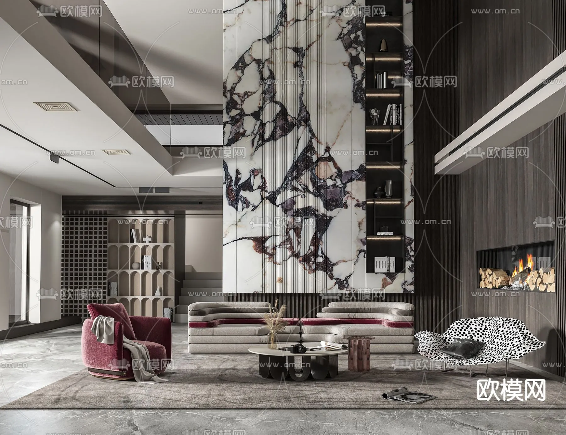 LIVING ROOM - MODERN STYLE - VRAY / CORONA - 3D MODEL - 1954